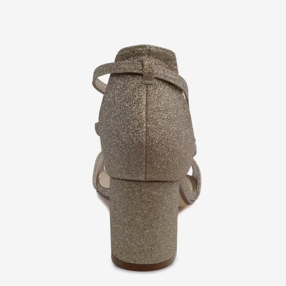 BENJAMIN walk touch Ups Women's Gold Sparkle  Heeled Sandal, Size 7.5 - Picture 4 of 10